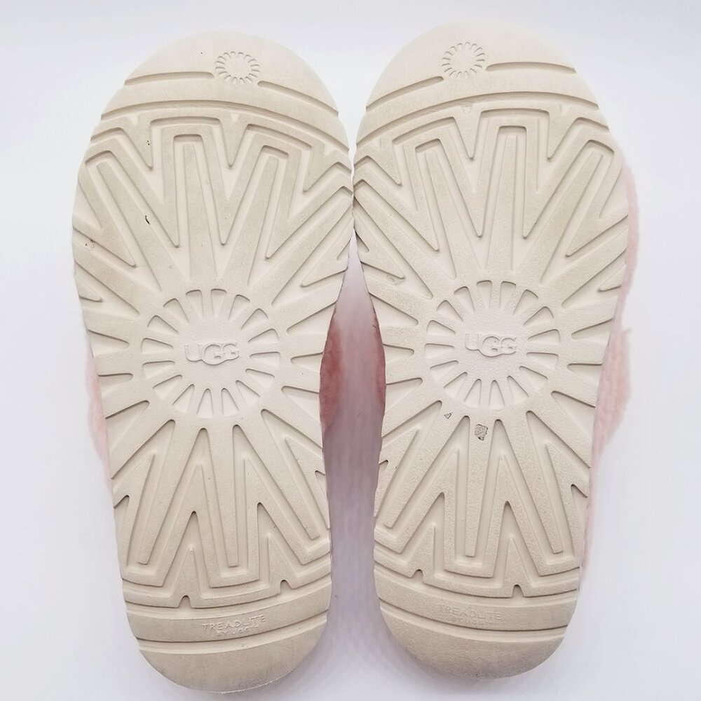 UGG Women's 9 Oh Fluffita Platform Slip On Sheepskin Sherpa Sandal in Pink $110 - Picture 13 of 16
